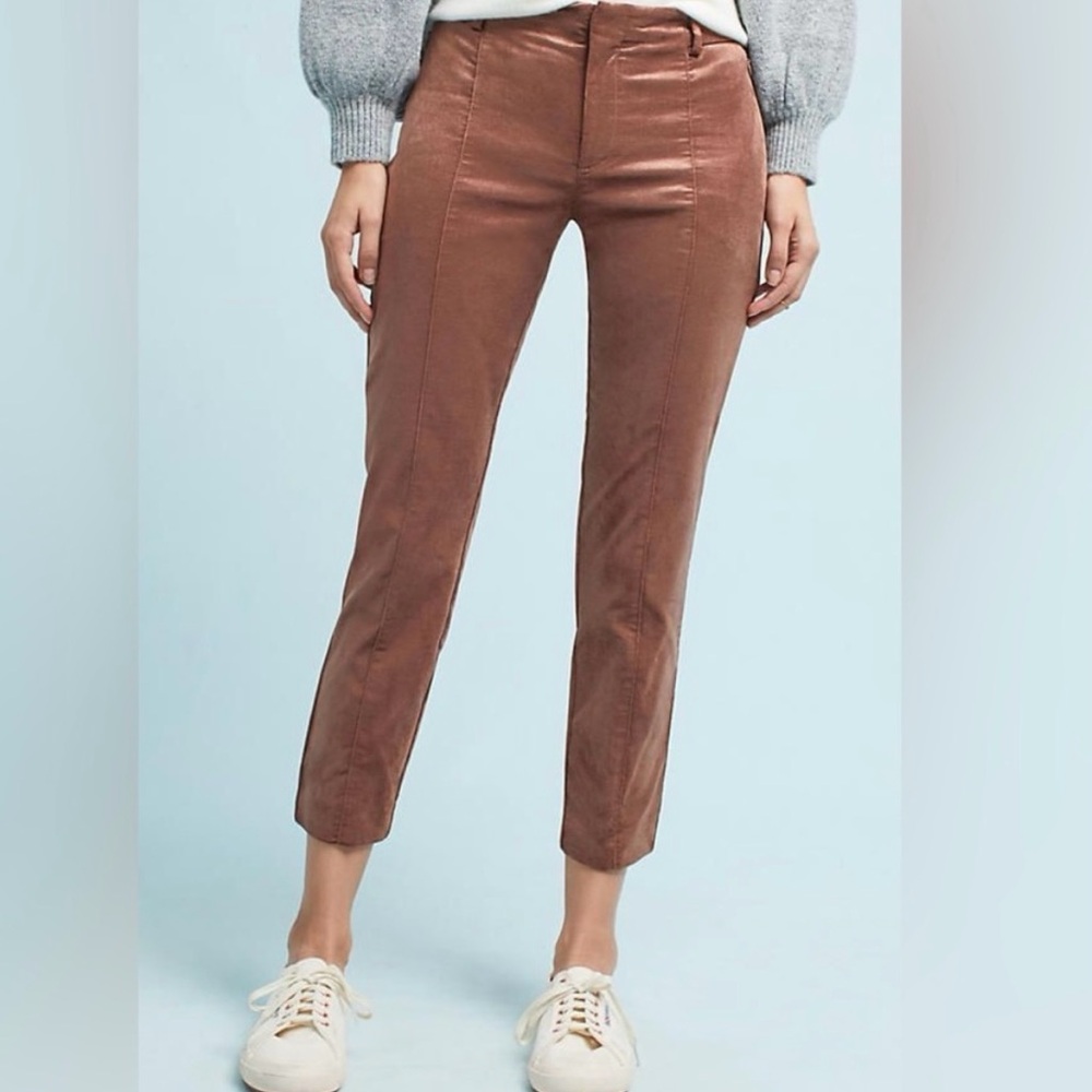 Anthropologie The Essential Slim Trousers in Copper - Size 4